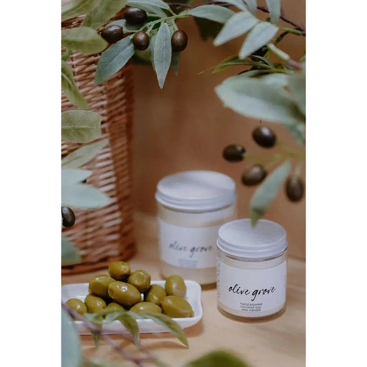 OLIVE GROVE 8OZ CANDLE-OLV GRV-HOME-WAXXED CANDLE CO.-JB Evans Fashions & Footwear