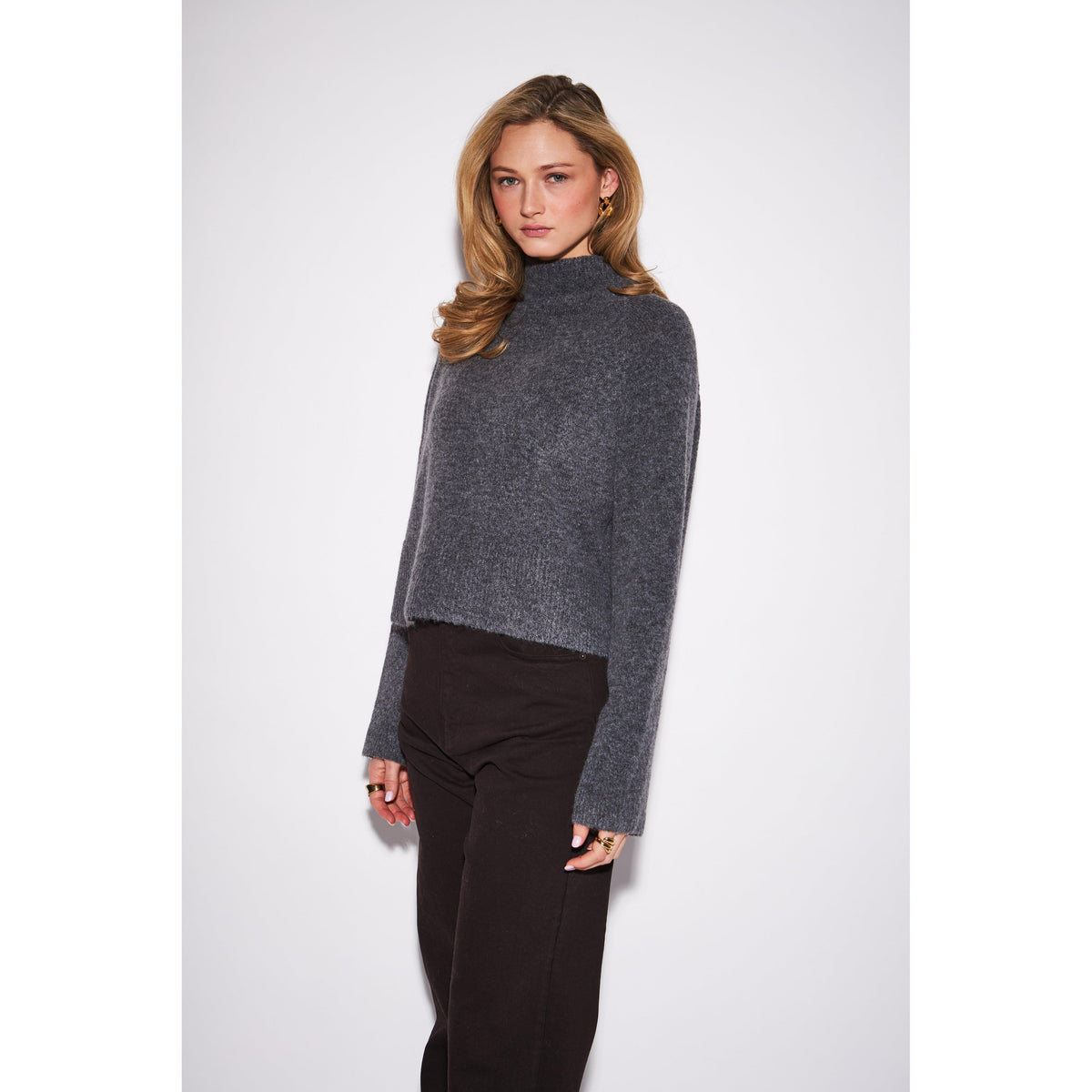 OLIVER MOCK NECK SWEATER-LADIES SWEATERS & KNITS-JOHN & JENN-JB Evans Fashions & Footwear