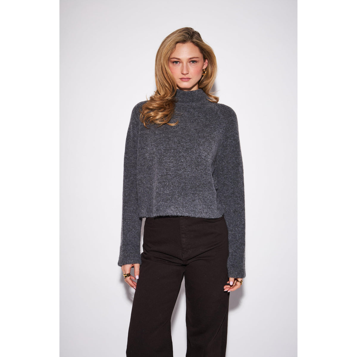 OLIVER MOCK NECK SWEATER-LADIES SWEATERS & KNITS-JOHN & JENN-JB Evans Fashions & Footwear