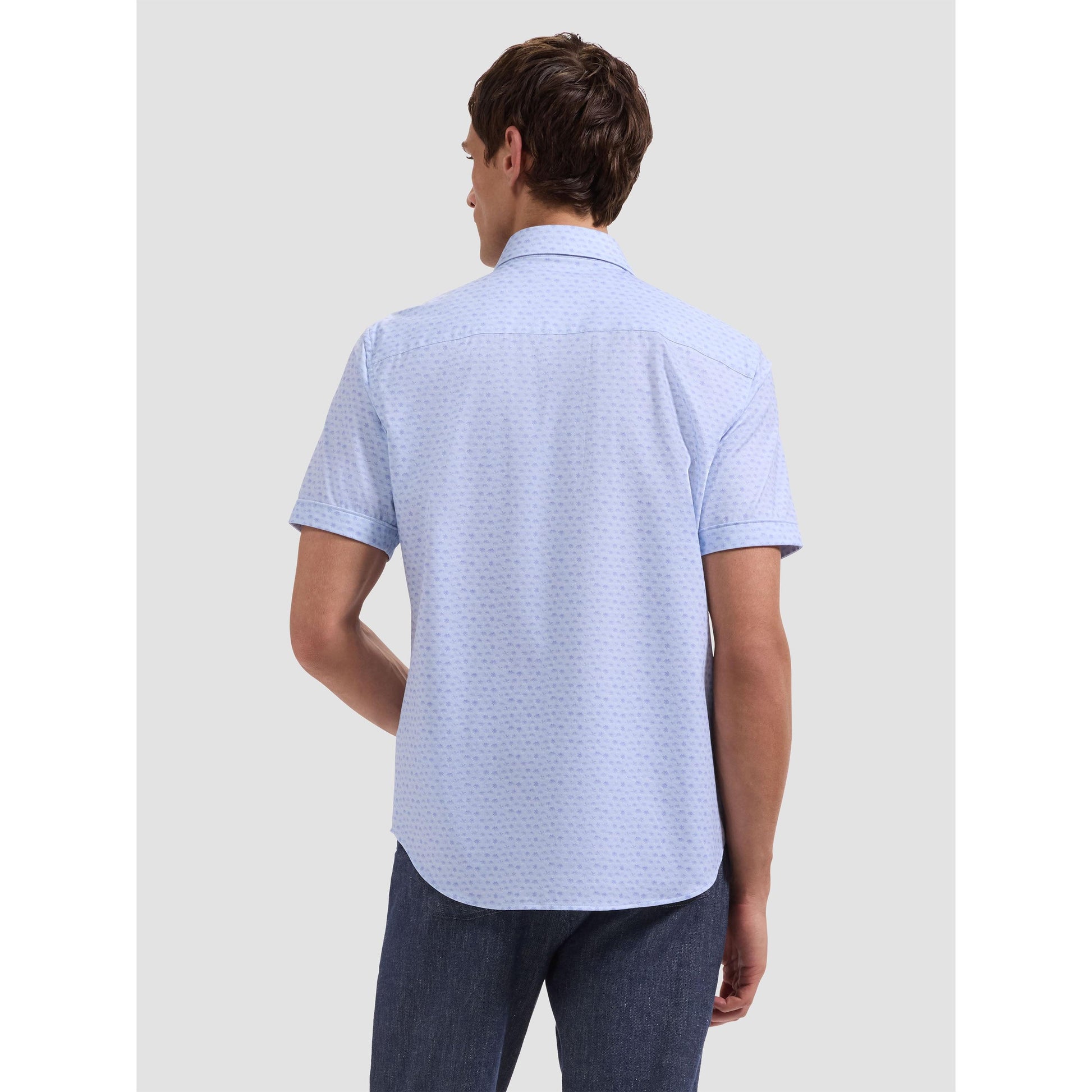 OOOHCOTTON MILES PALM PRINT-MENS SHIRTS-BUGATCHI-JB Evans Fashions & Footwear