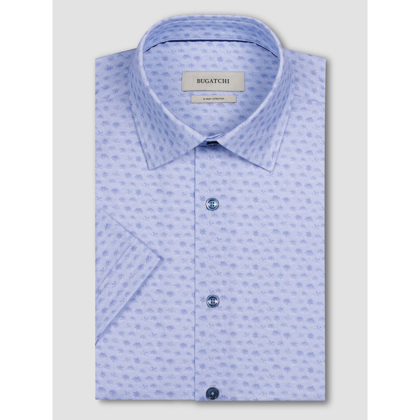 OOOHCOTTON MILES PALM PRINT-MENS SHIRTS-BUGATCHI-JB Evans Fashions & Footwear