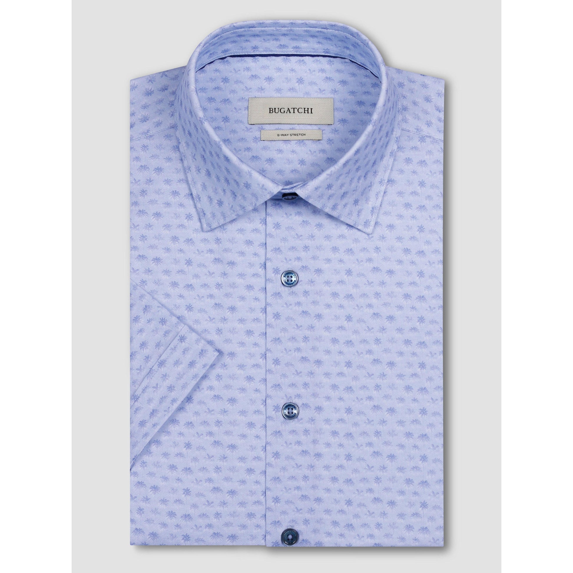 OOOHCOTTON MILES PALM PRINT-MENS SHIRTS-BUGATCHI-JB Evans Fashions & Footwear