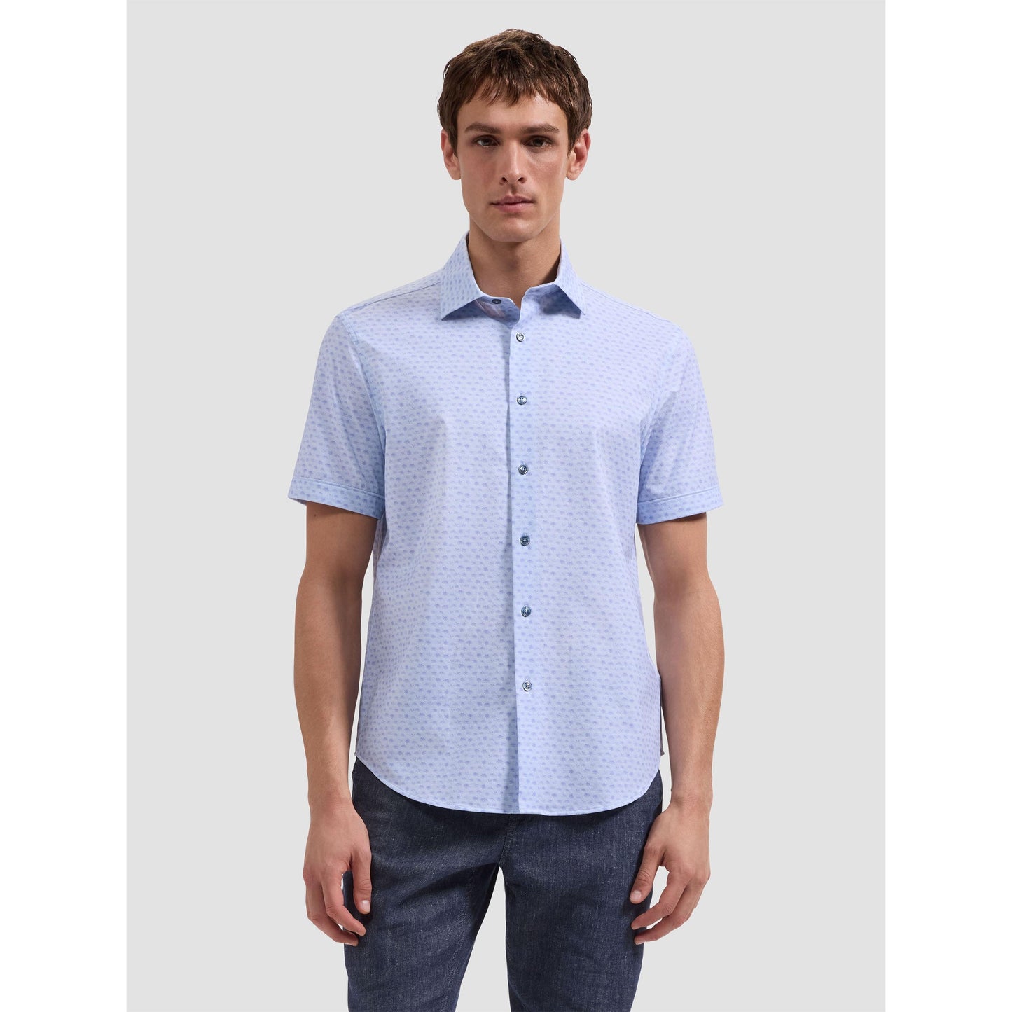 OOOHCOTTON MILES PALM PRINT-MENS SHIRTS-BUGATCHI-JB Evans Fashions & Footwear
