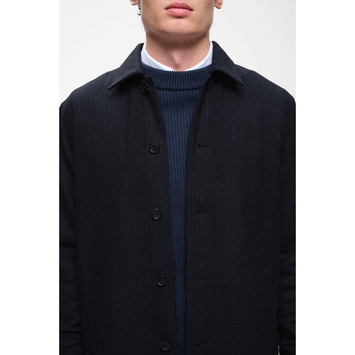 ORIGINAL CHALK STRIPE OVERSHIRT-MENS LIGHTWEIGHT COATS & JACKETS-MATINIQUE-JB Evans Fashions & Footwear