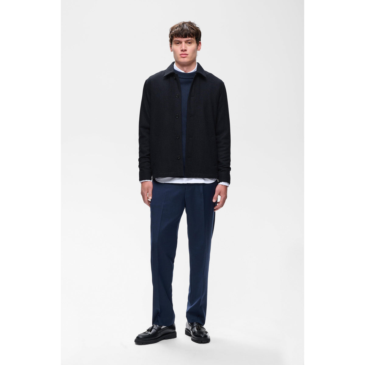 ORIGINAL CHALK STRIPE OVERSHIRT-MENS LIGHTWEIGHT COATS & JACKETS-MATINIQUE-JB Evans Fashions & Footwear