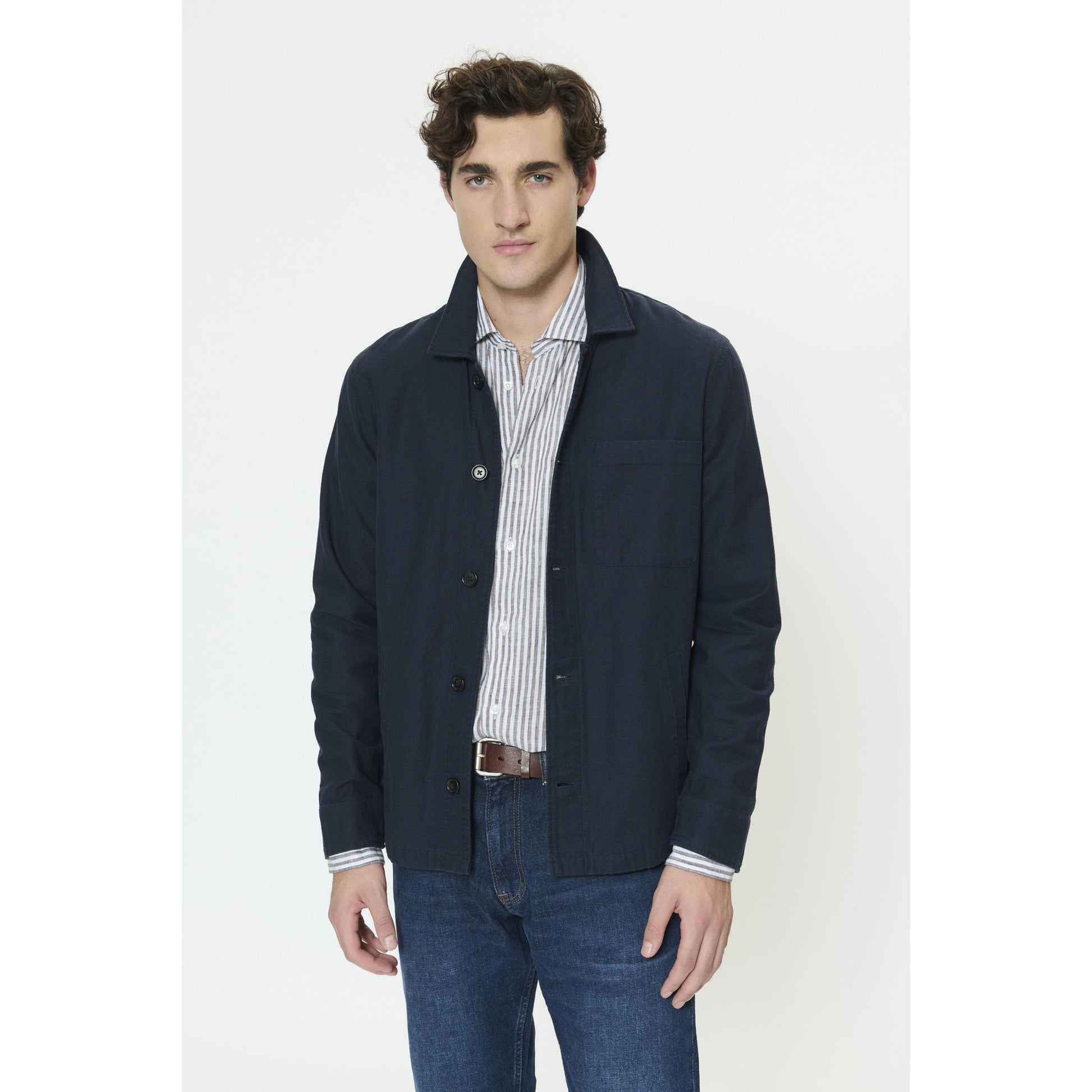 ORIGINAL HERITAGE TONAL HERRINGBONE OVERSHIRT-MENS SHIRTS-MATINIQUE-JB Evans Fashions & Footwear