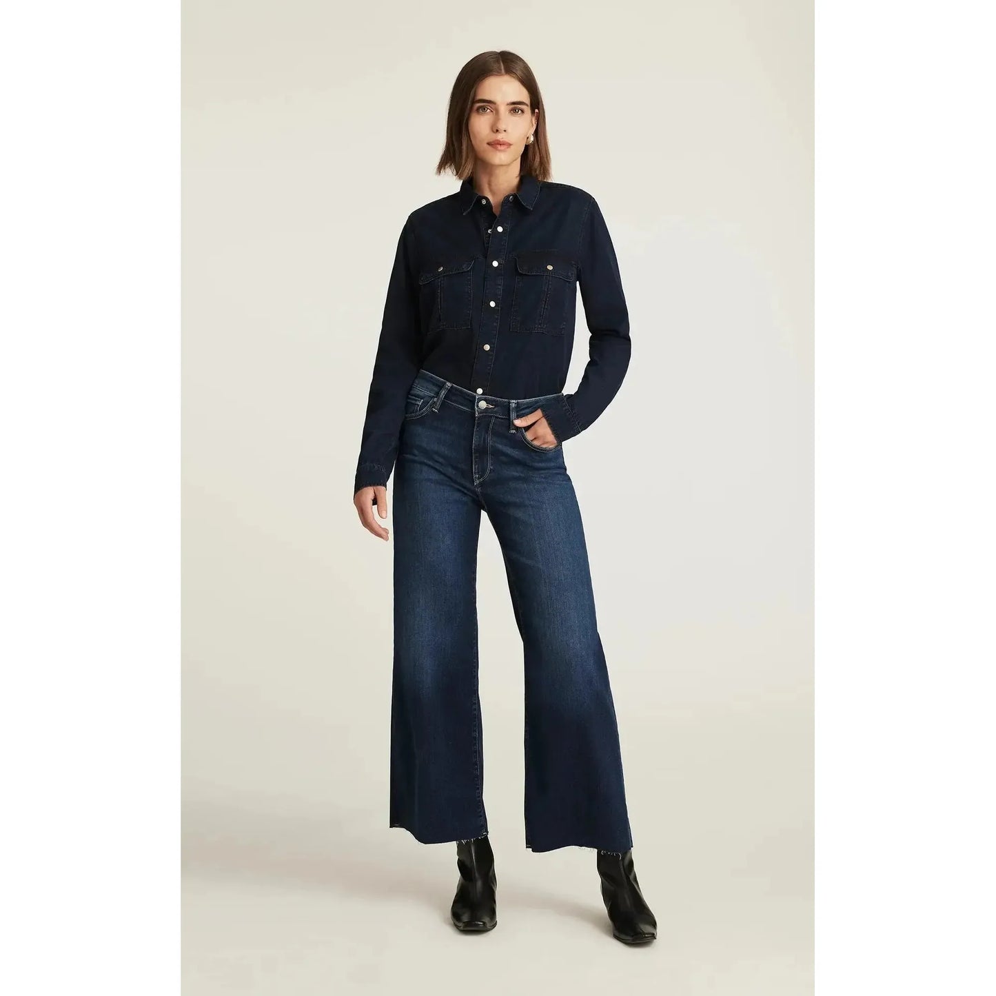 PALOMA MID RISE DARK BLUE FEATHER LUXE-LADIES DENIM-MAVI-JB Evans Fashions & Footwear