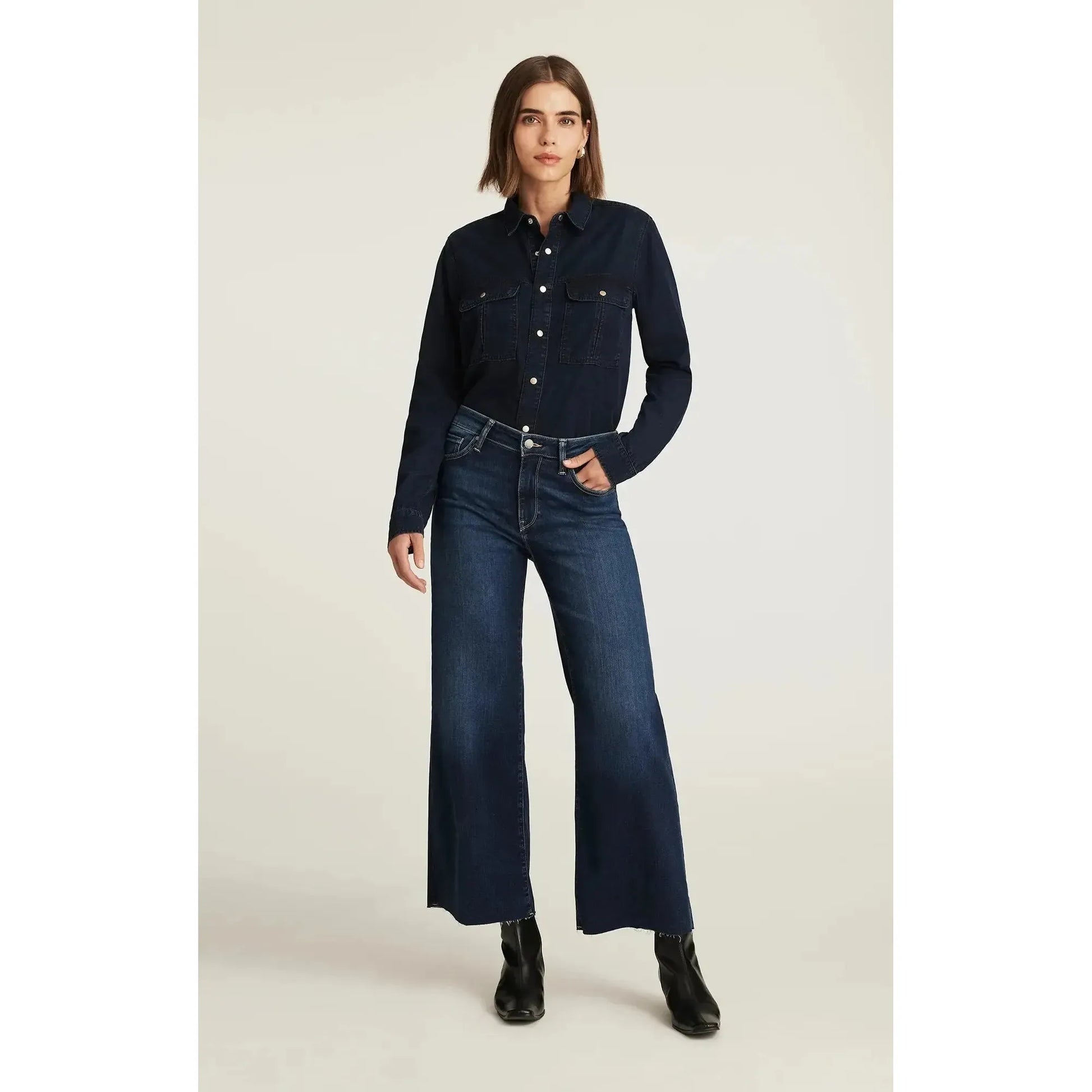 PALOMA MID RISE DARK BLUE FEATHER LUXE-LADIES DENIM-MAVI-JB Evans Fashions & Footwear