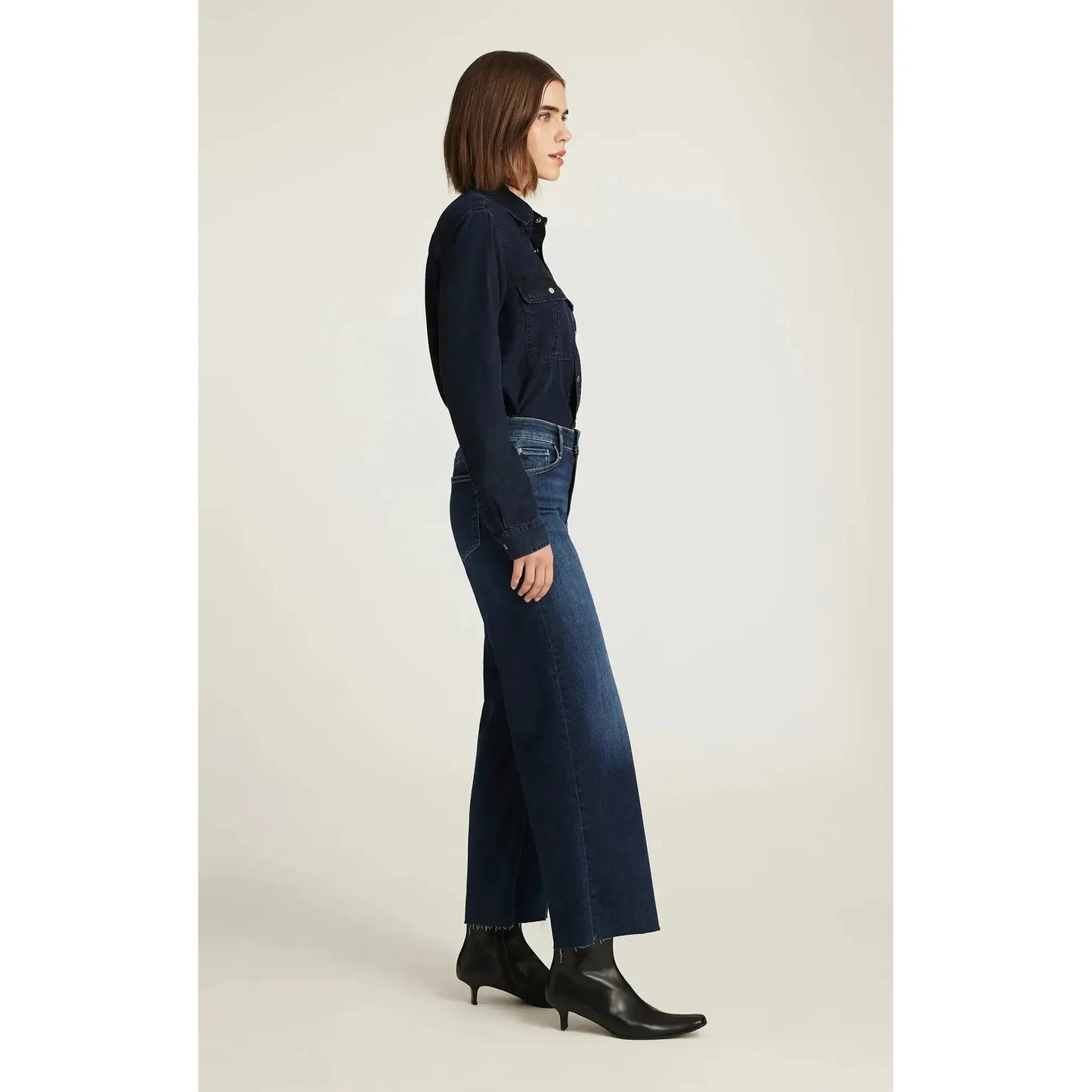 PALOMA MID RISE DARK BLUE FEATHER LUXE-LADIES DENIM-MAVI-JB Evans Fashions & Footwear