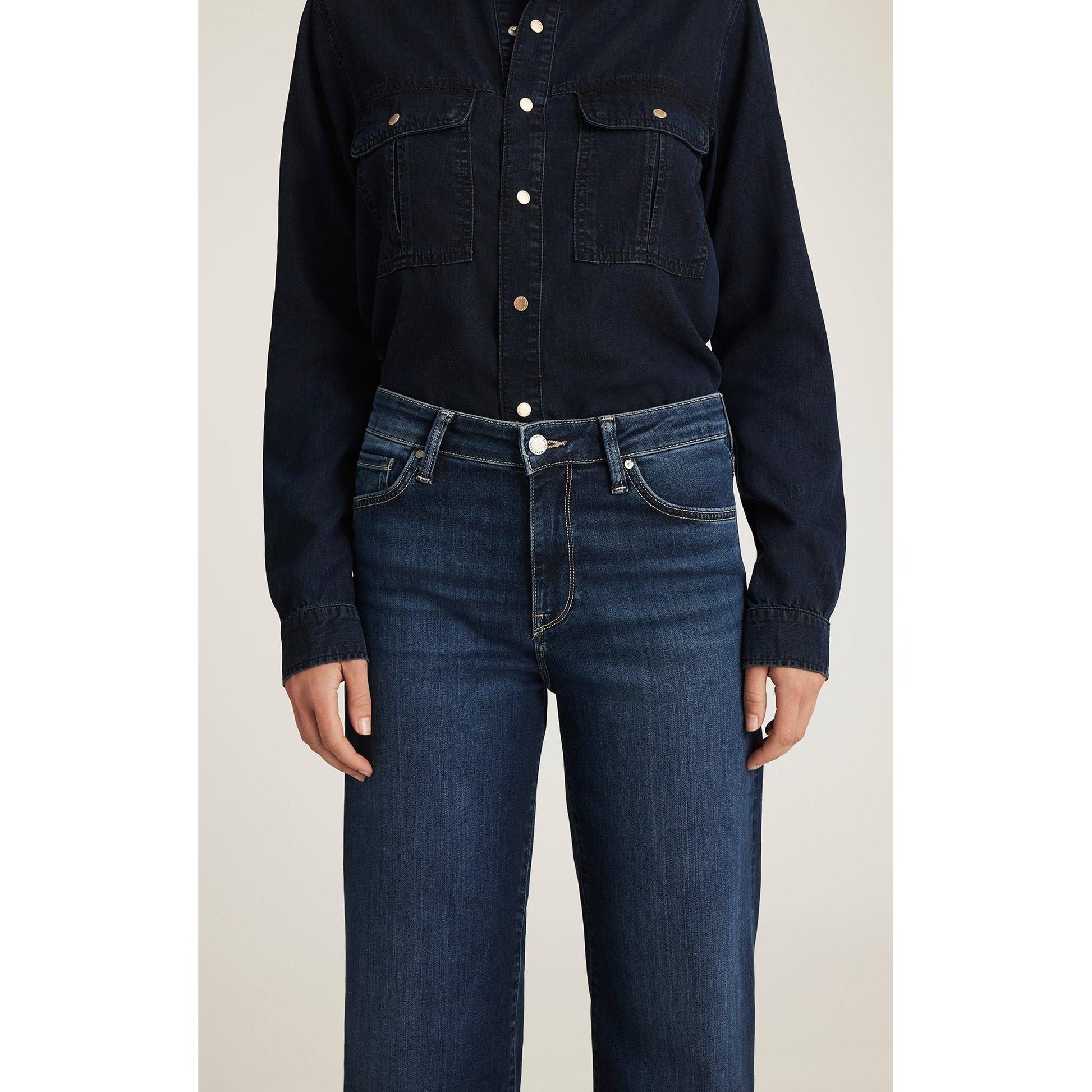 PALOMA MID RISE DARK BLUE FEATHER LUXE-LADIES DENIM-MAVI-JB Evans Fashions & Footwear