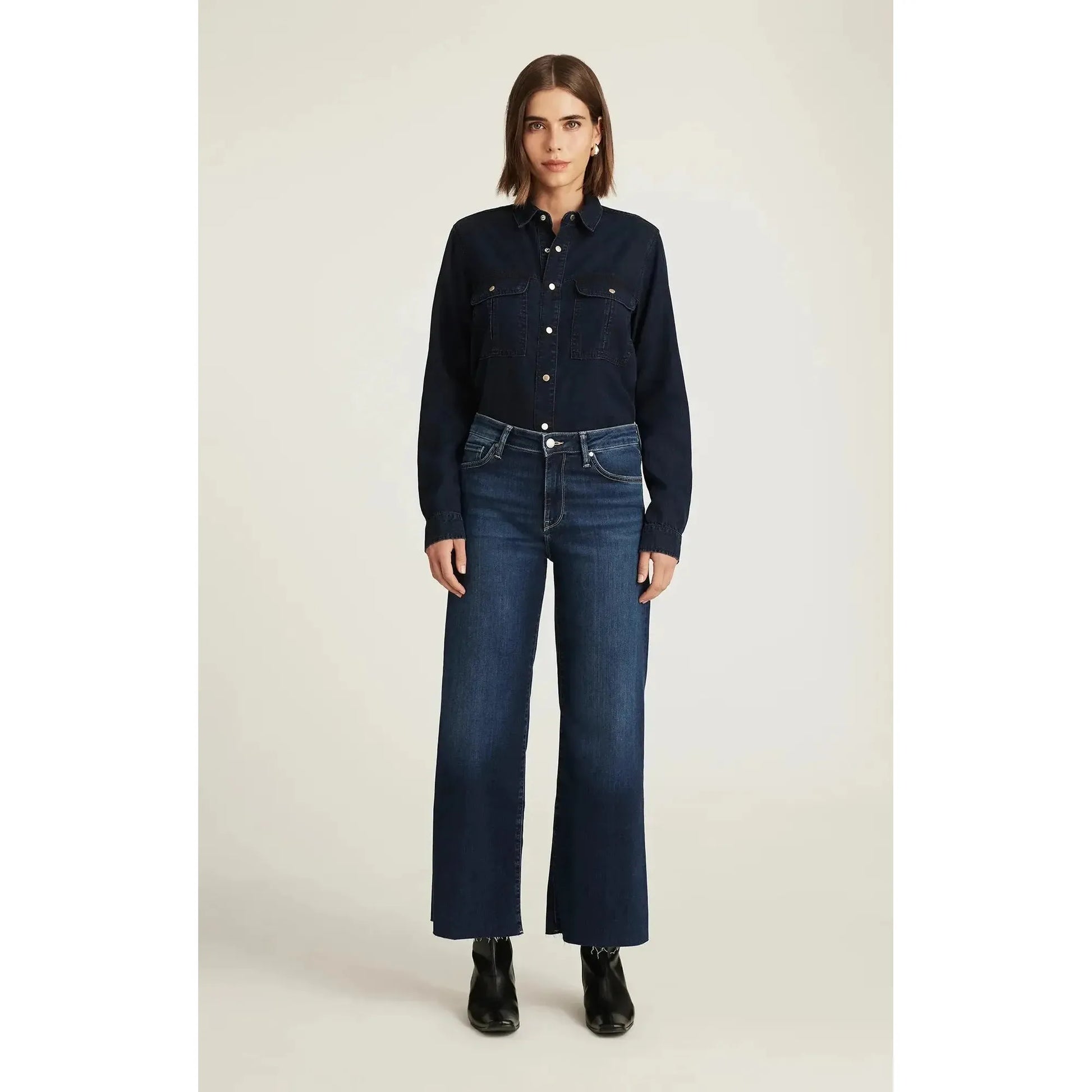PALOMA MID RISE DARK BLUE FEATHER LUXE-LADIES DENIM-MAVI-JB Evans Fashions & Footwear