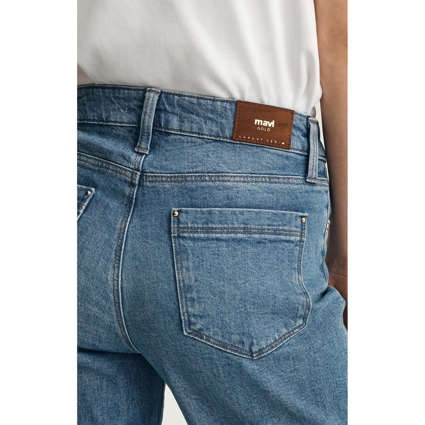 PALOMA MID RISE MID BRUSHED GOLD PREMIUM-LADIES DENIM-MAVI GOLD-JB Evans Fashions & Footwear