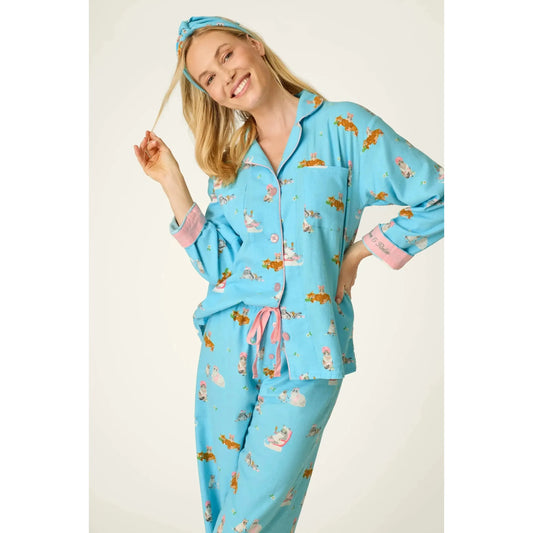 PAMPERED CAT HERITAGE FLANNEL PJ SET-LADIES LOUNGE & SLEEPWEAR-PJ SALVAGE-JB Evans Fashions & Footwear
