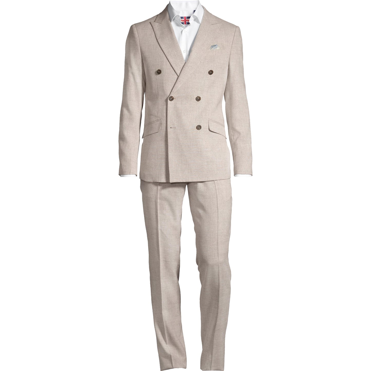 PEAK LAPEL DOUBLE BREAST TONAL CHECK-MENS SUITS-SOUL OF LONDON-JB Evans Fashions & Footwear