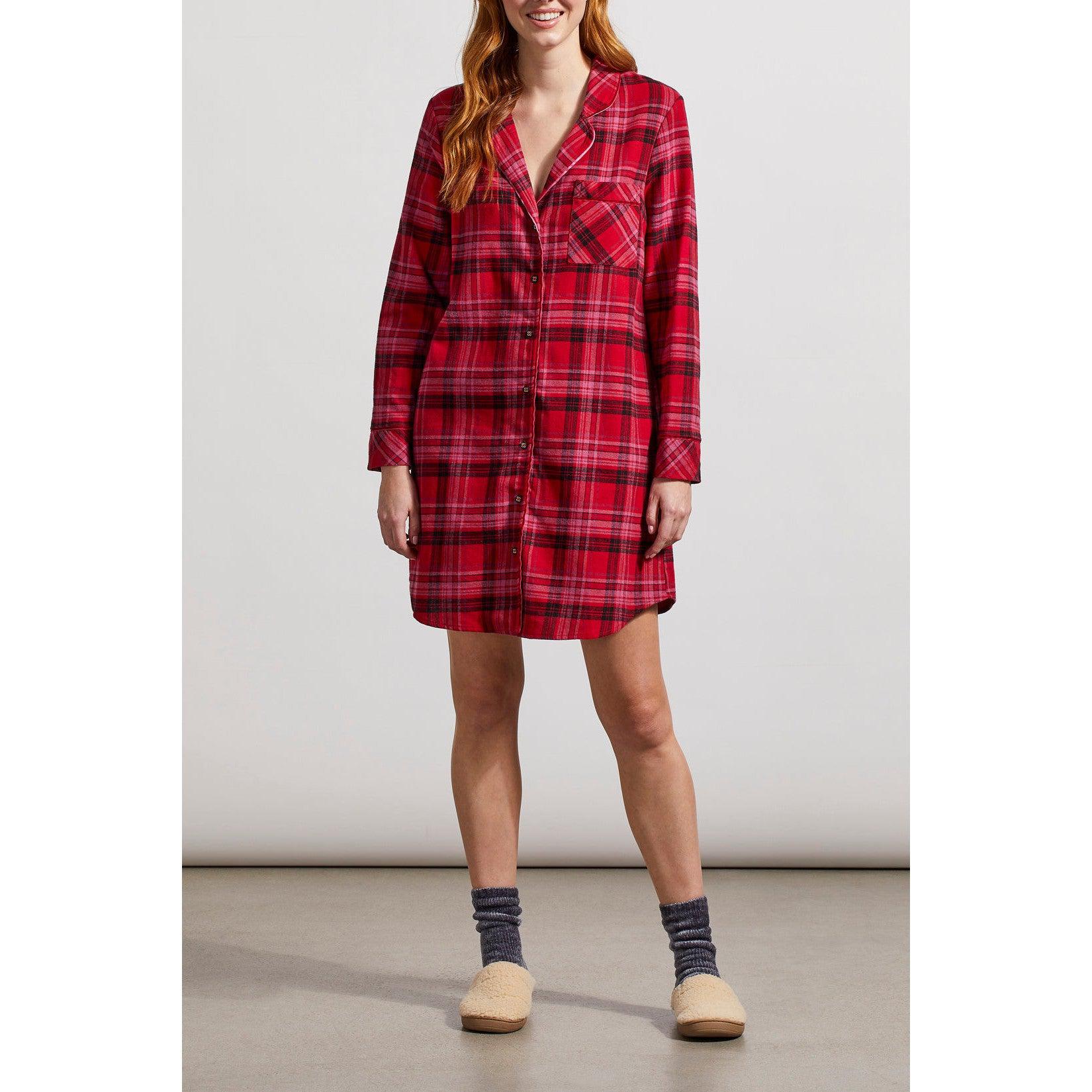 PLAID NIGHTSHIRT-LADIES LOUNGE & SLEEPWEAR-TRIBAL SPORTSWEAR-JB Evans Fashions & Footwear