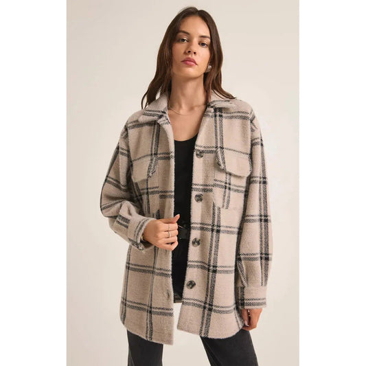 PLAID TUCKER JACKET-LADIES LIGHTWEIGHT COATS & JACKETS-Z SUPPLY-JB Evans Fashions & Footwear