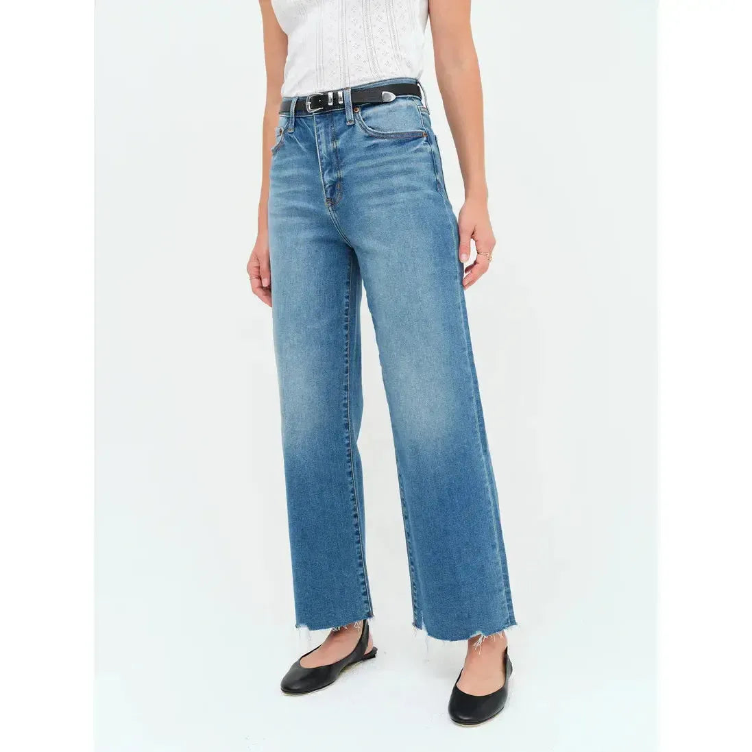 PLEASER HIGH RISE WIDE ANKLE VIBE CHECK-LADIES DENIM-DAZE-JB Evans Fashions & Footwear