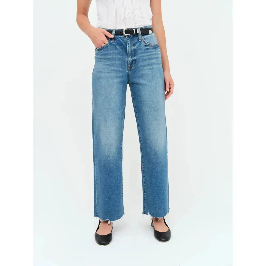 PLEASER HIGH RISE WIDE ANKLE VIBE CHECK-LADIES DENIM-DAZE-JB Evans Fashions & Footwear