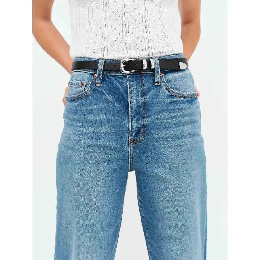 PLEASER HIGH RISE WIDE ANKLE VIBE CHECK-LADIES DENIM-DAZE-JB Evans Fashions & Footwear