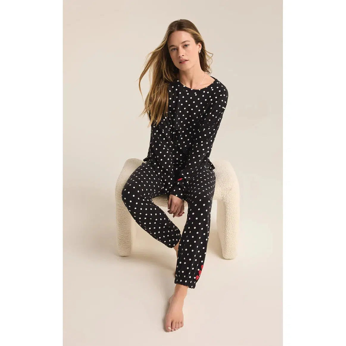 POLKA DOT BRUSHED KNIT TOP-LADIES LOUNGE & SLEEPWEAR-Z SUPPLY LOUNGE-JB Evans Fashions & Footwear