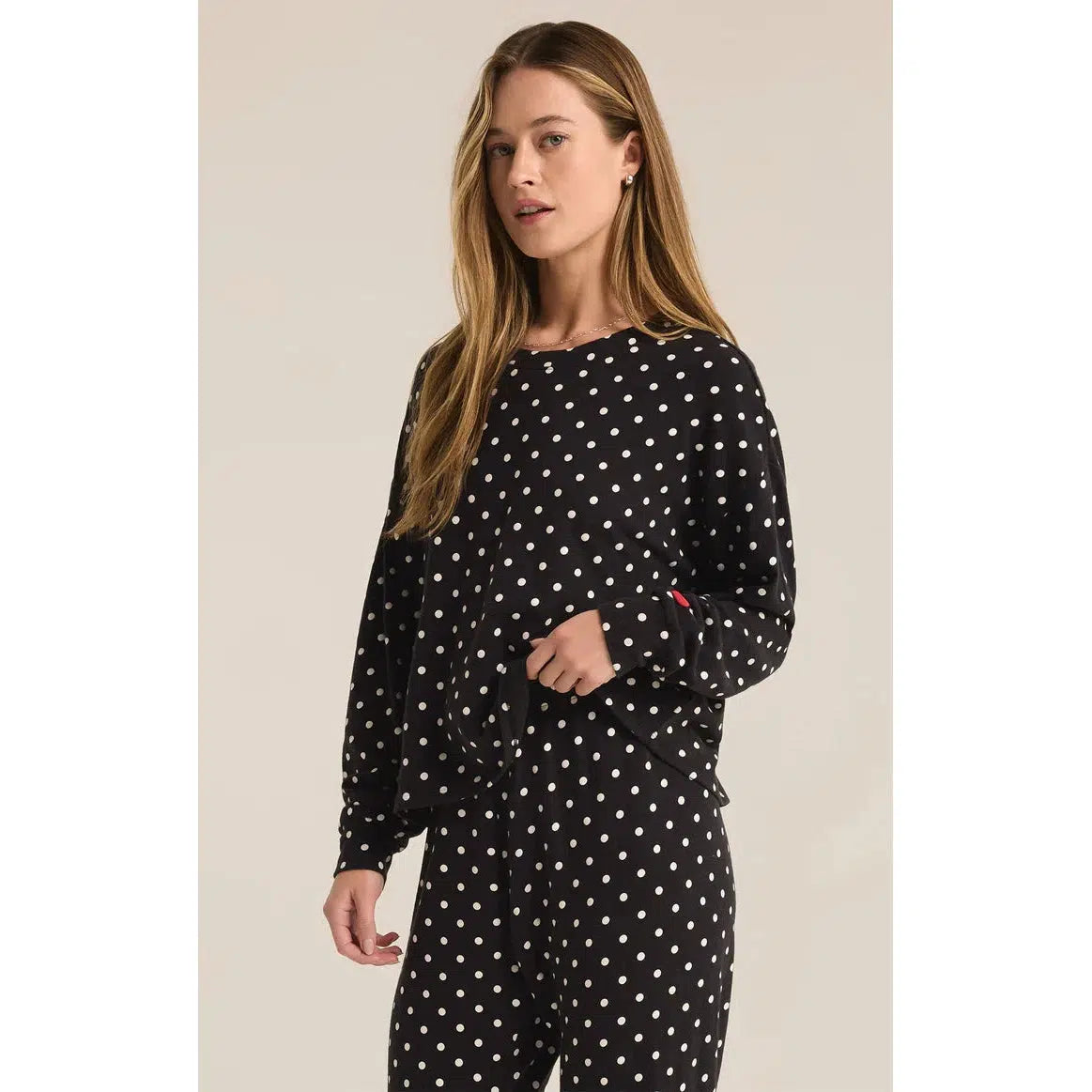 POLKA DOT BRUSHED KNIT TOP-LADIES LOUNGE & SLEEPWEAR-Z SUPPLY LOUNGE-JB Evans Fashions & Footwear