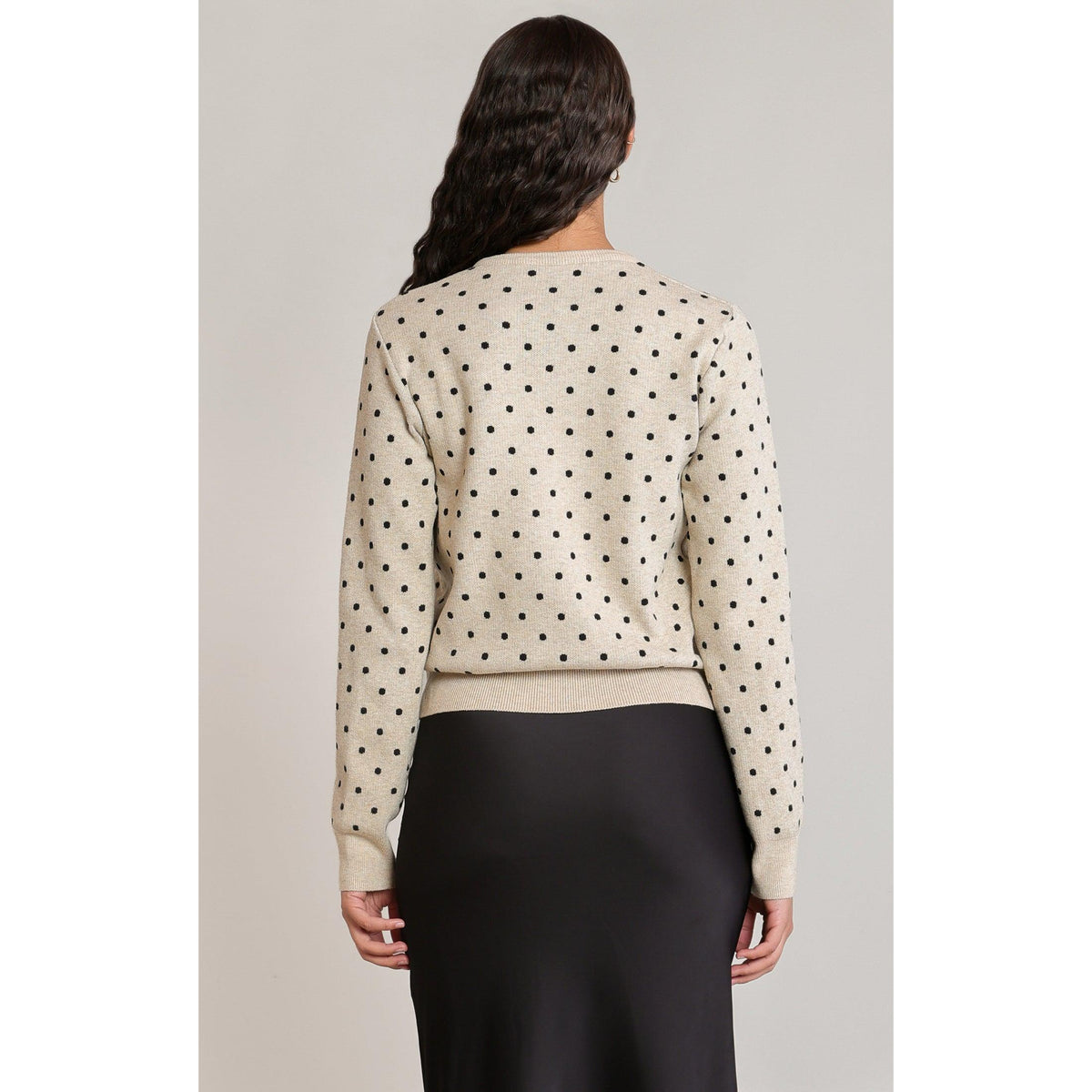 POLKA DOT CARDIGAN-LADIES SWEATERS & KNITS-DEX-JB Evans Fashions & Footwear