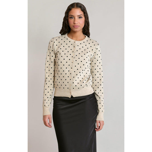 POLKA DOT CARDIGAN-LADIES SWEATERS & KNITS-DEX-JB Evans Fashions & Footwear