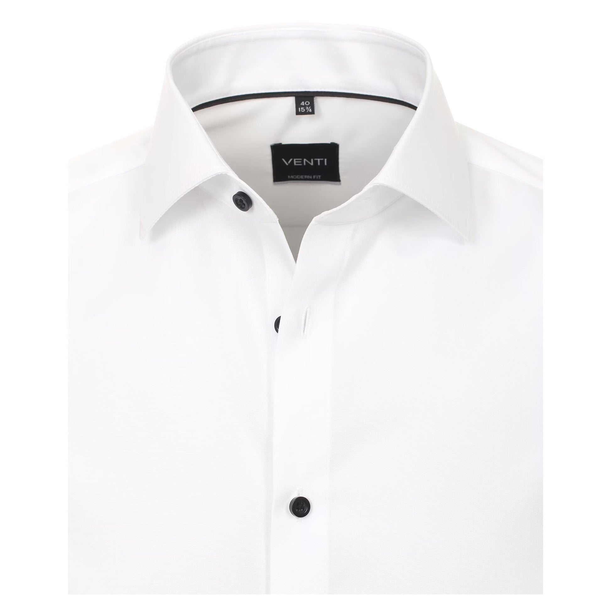POPLIN BLACK BUTTON FRENCH CUFF-MENS DRESS SHIRTS-VENTI-JB Evans Fashions & Footwear