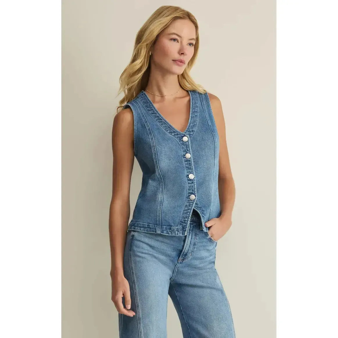 PORTO DENIM VEST-LADIES TOPS-Z SUPPLY-JB Evans Fashions & Footwear