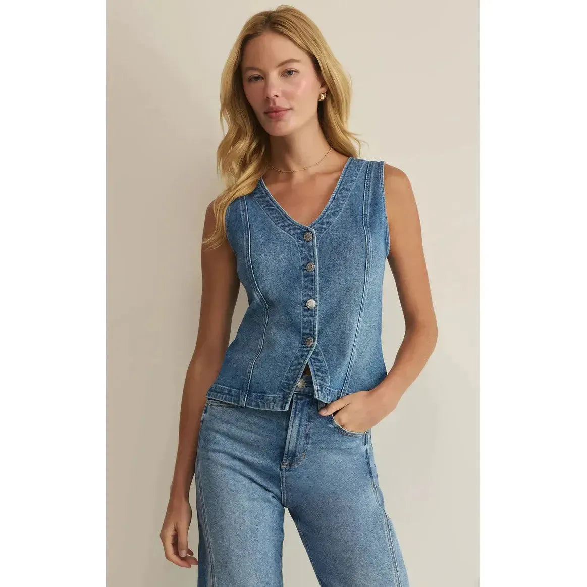 PORTO DENIM VEST-LADIES TOPS-Z SUPPLY-JB Evans Fashions & Footwear