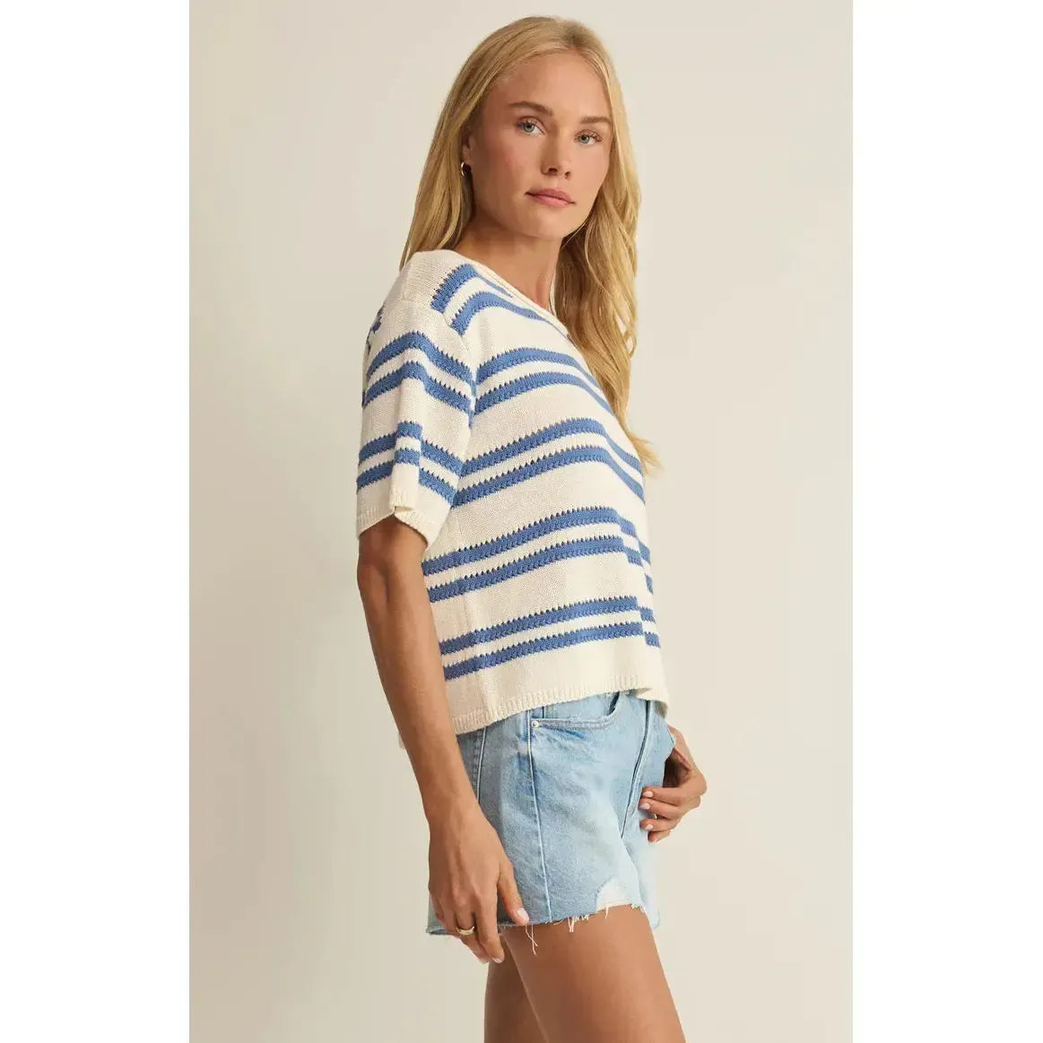 PRADO STRIPE SWEATER TEE-LADIES T-SHIRTS & TANKS-Z SUPPLY-JB Evans Fashions & Footwear