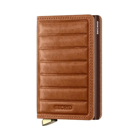 PREMIUM SLIMWALLET EMBOSS LINES COGNAC-MENS WALLETS-SECRID-JB Evans Fashions & Footwear