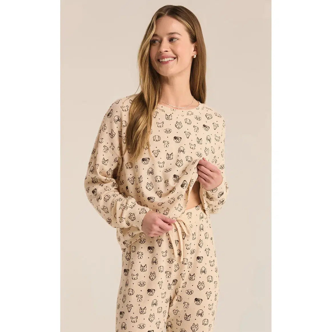 PUP BRUSHED KNIT TOP-LADIES LOUNGE & SLEEPWEAR-Z SUPPLY LOUNGE-JB Evans Fashions & Footwear