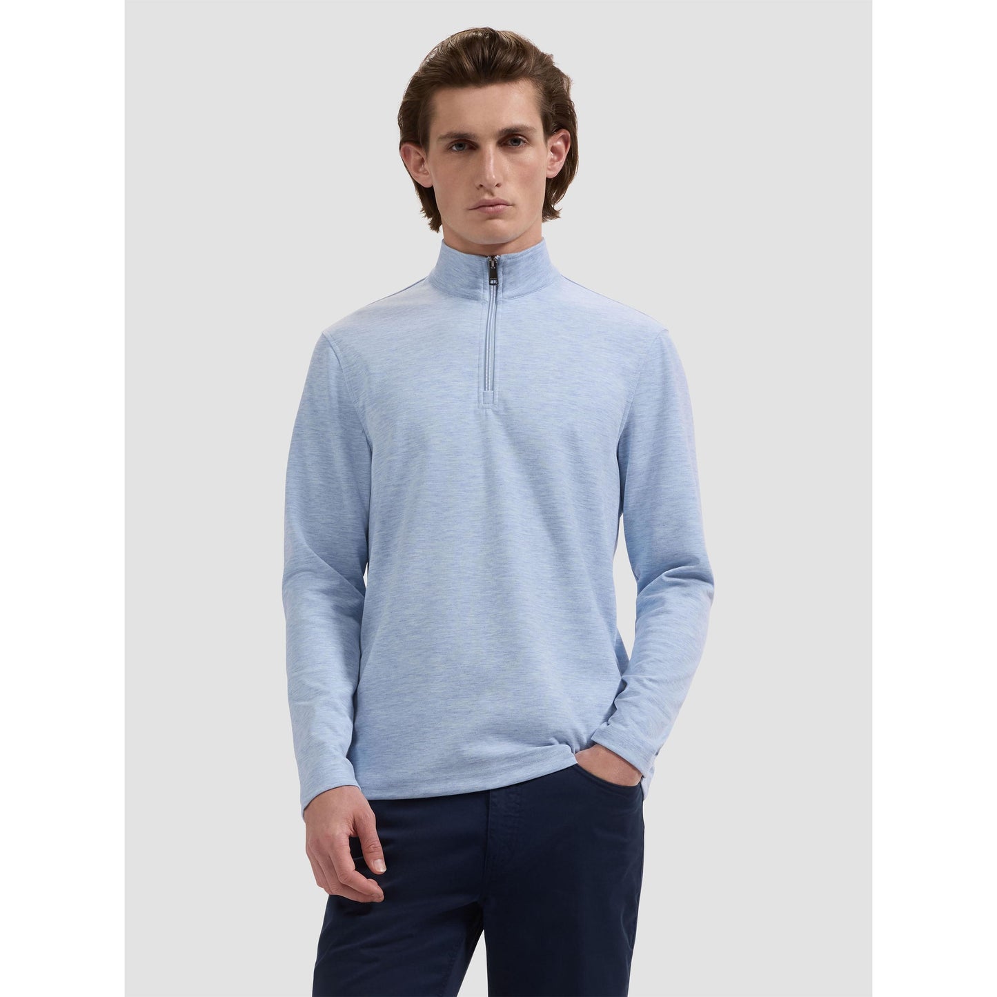 QUARTER ZIP KNIT-MENS SWEATERS & KNITS-BUGATCHI-JB Evans Fashions & Footwear
