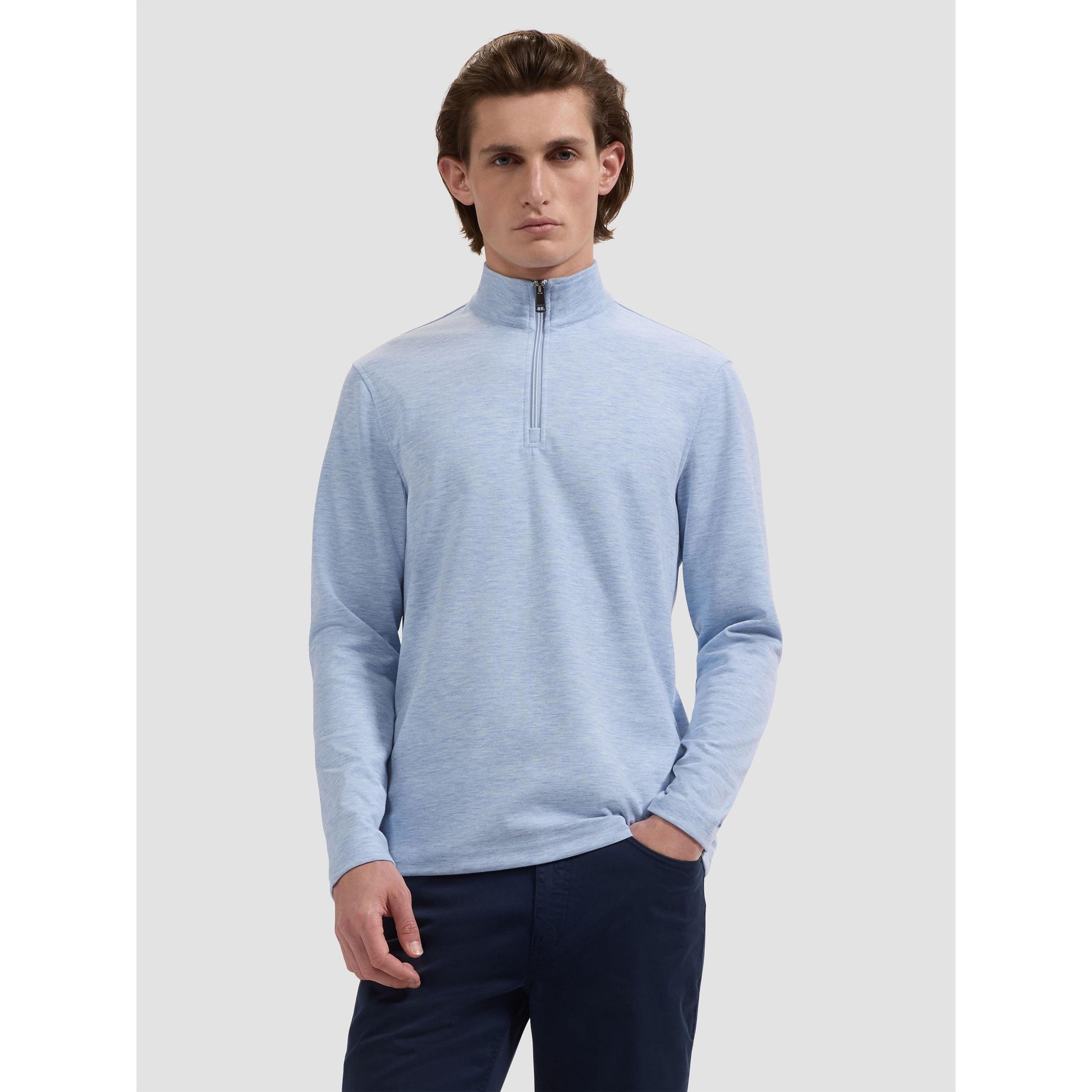 QUARTER ZIP KNIT-MENS SWEATERS & KNITS-BUGATCHI-JB Evans Fashions & Footwear