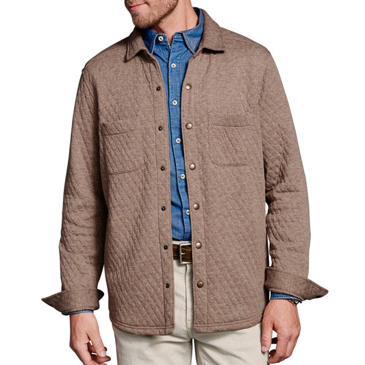 QUILTED SNAP-FRONT KNIT SHIRT-MENS SWEATERS & KNITS-JOHNSTON & MURPHY-JB Evans Fashions & Footwear