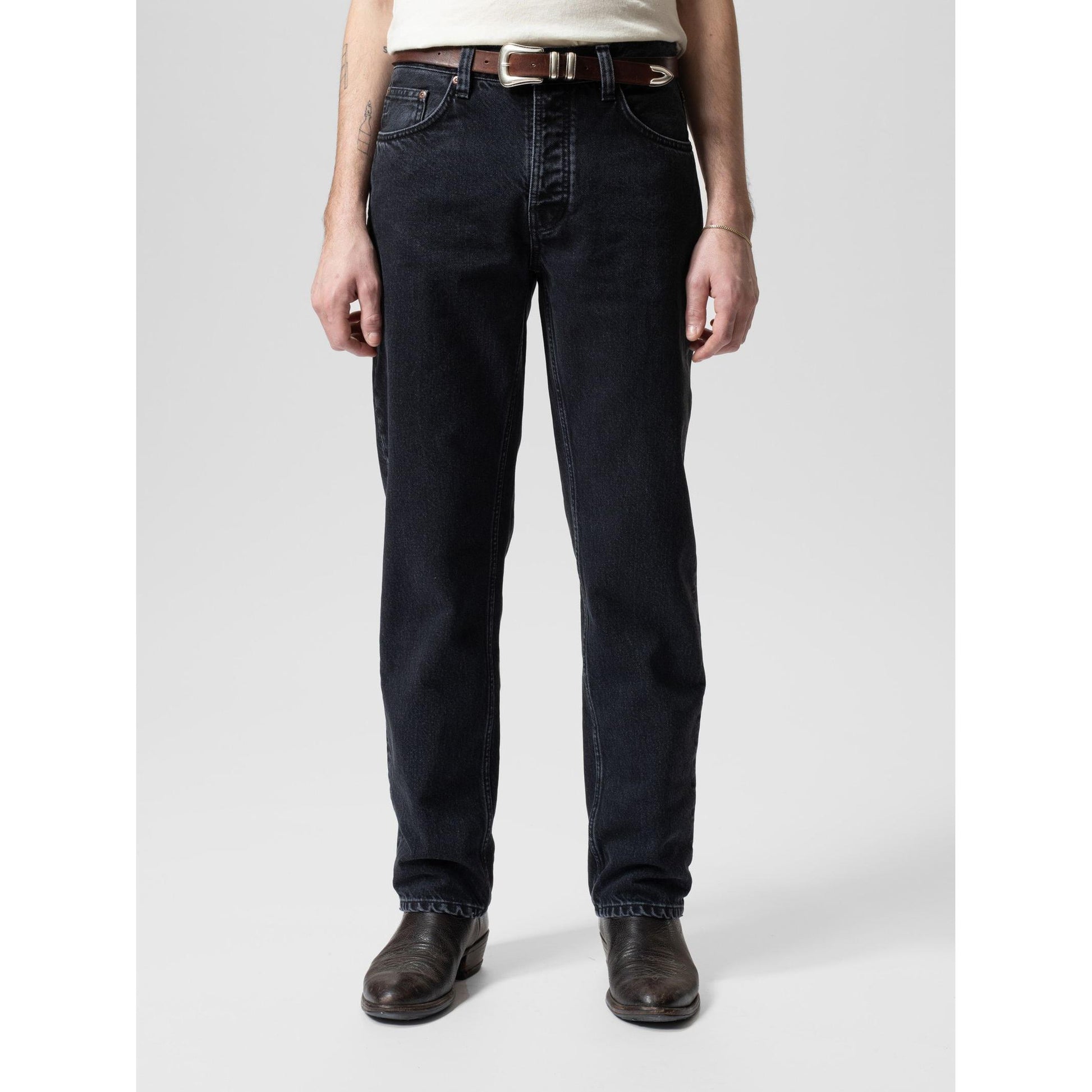 RAD RUFUS BLACK VINTAGE-MENS DENIM-NUDIE JEANS CO-JB Evans Fashions & Footwear