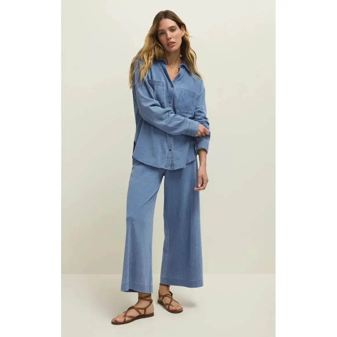 REESE JERSEY DENIM BUTTON UP-LADIES TOPS-Z SUPPLY-JB Evans Fashions & Footwear