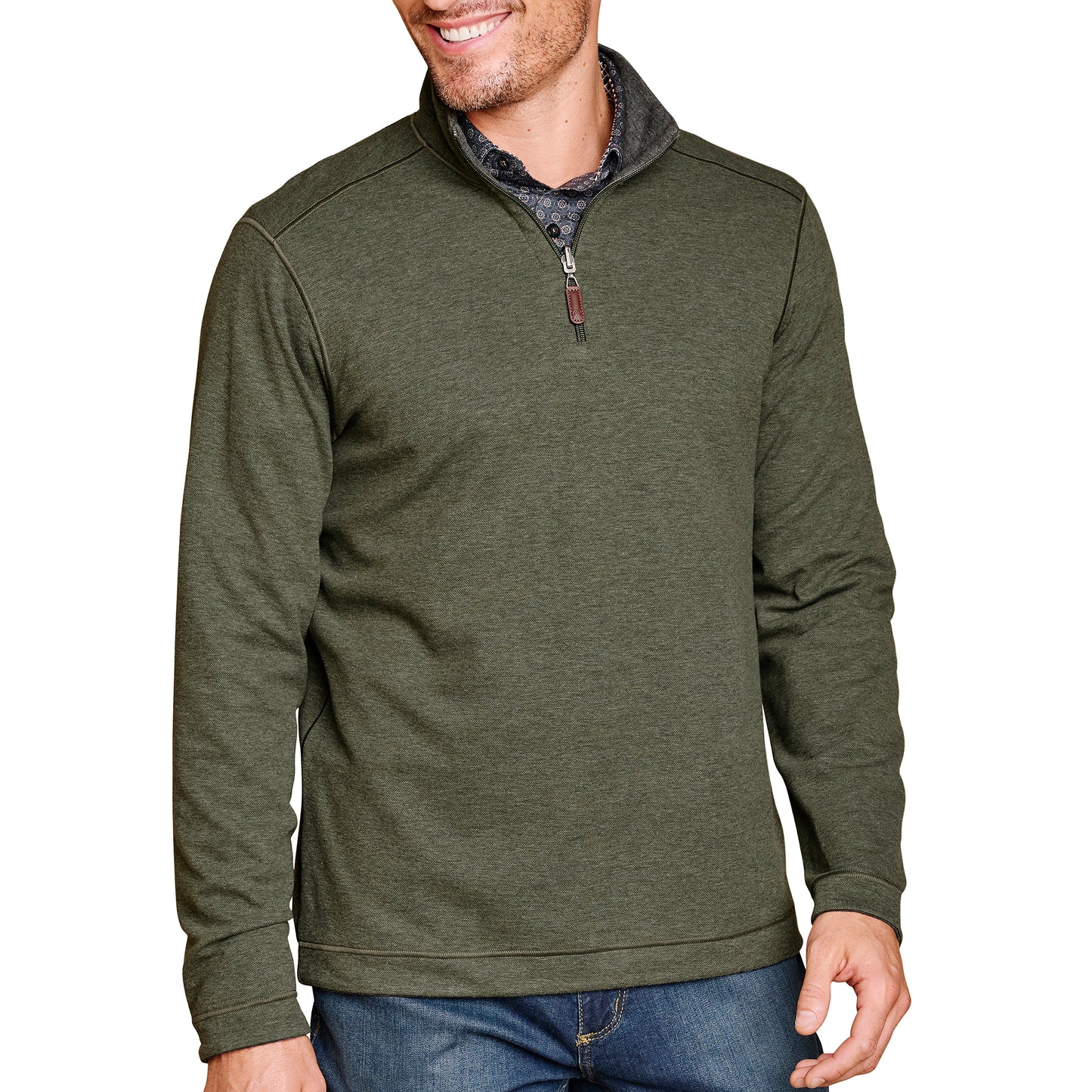 REVERSIBLE QUARTER ZIP-MENS SWEATERS & KNITS-JOHNSTON & MURPHY-JB Evans Fashions & Footwear