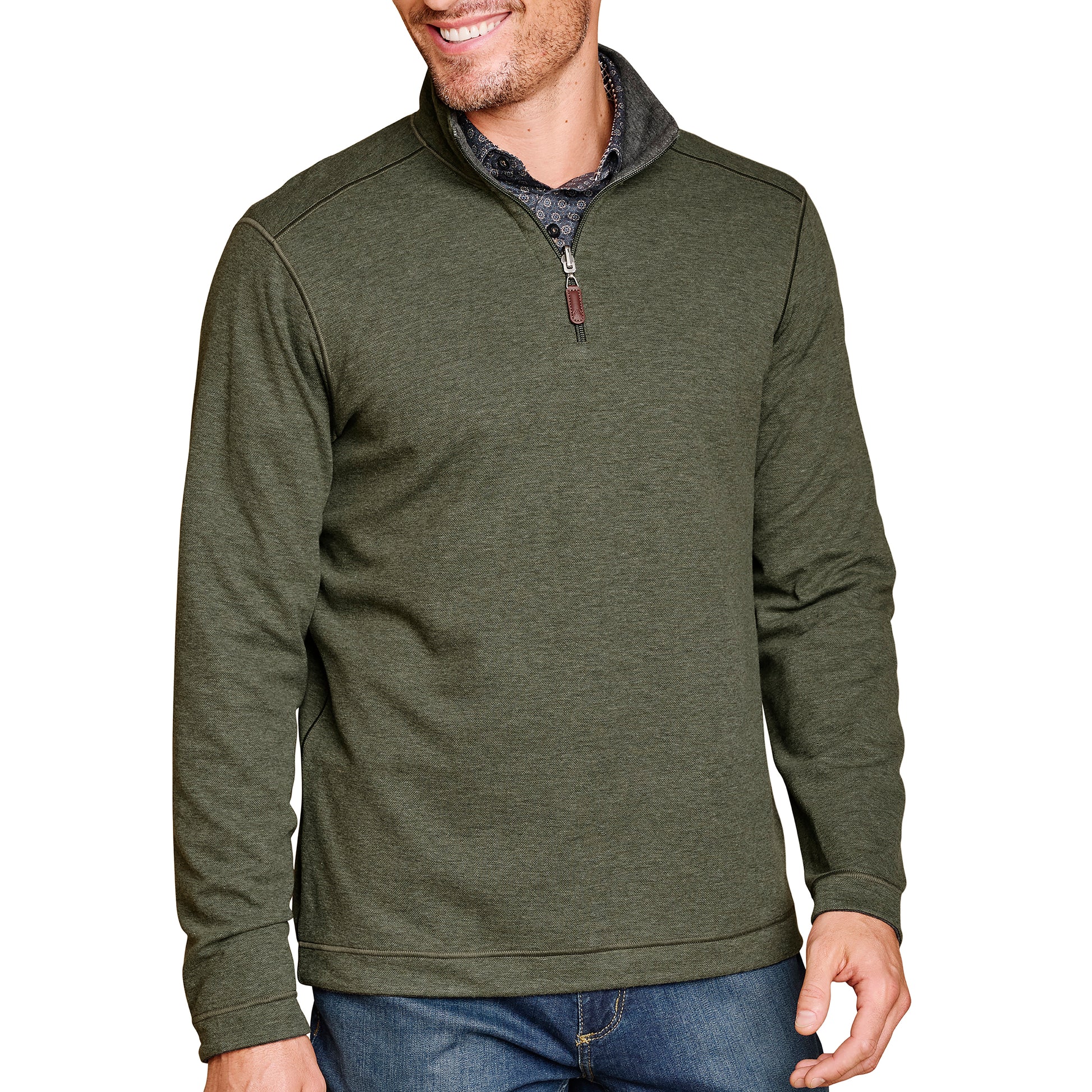 REVERSIBLE QUARTER ZIP-MENS SWEATERS & KNITS-JOHNSTON & MURPHY-JB Evans Fashions & Footwear