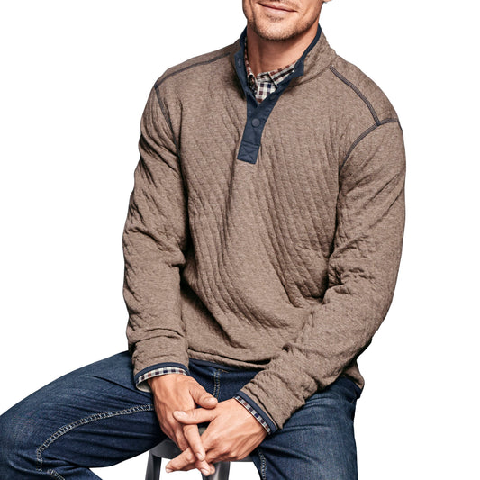 REVERSIBLE QUILTED 1/4 SNAP-MENS SWEATERS & KNITS-JOHNSTON & MURPHY-JB Evans Fashions & Footwear