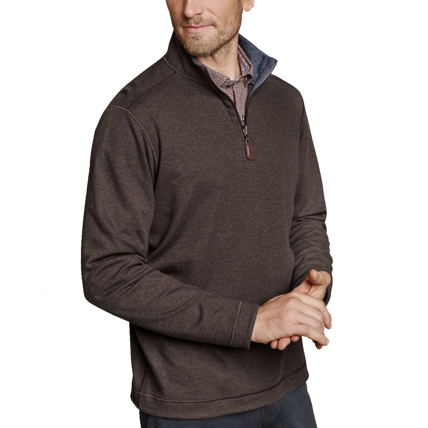 REVERSIBLE SOLID QUARTER ZIP-MENS SWEATERS & KNITS-JOHNSTON & MURPHY-JB Evans Fashions & Footwear