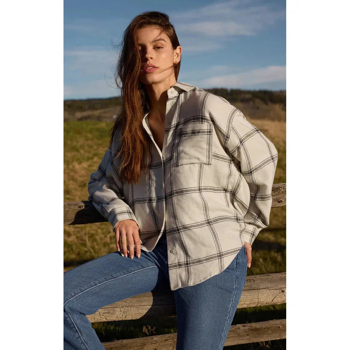 RIVER PLAID BUTTON UP-LADIES TOPS-Z SUPPLY-JB Evans Fashions & Footwear