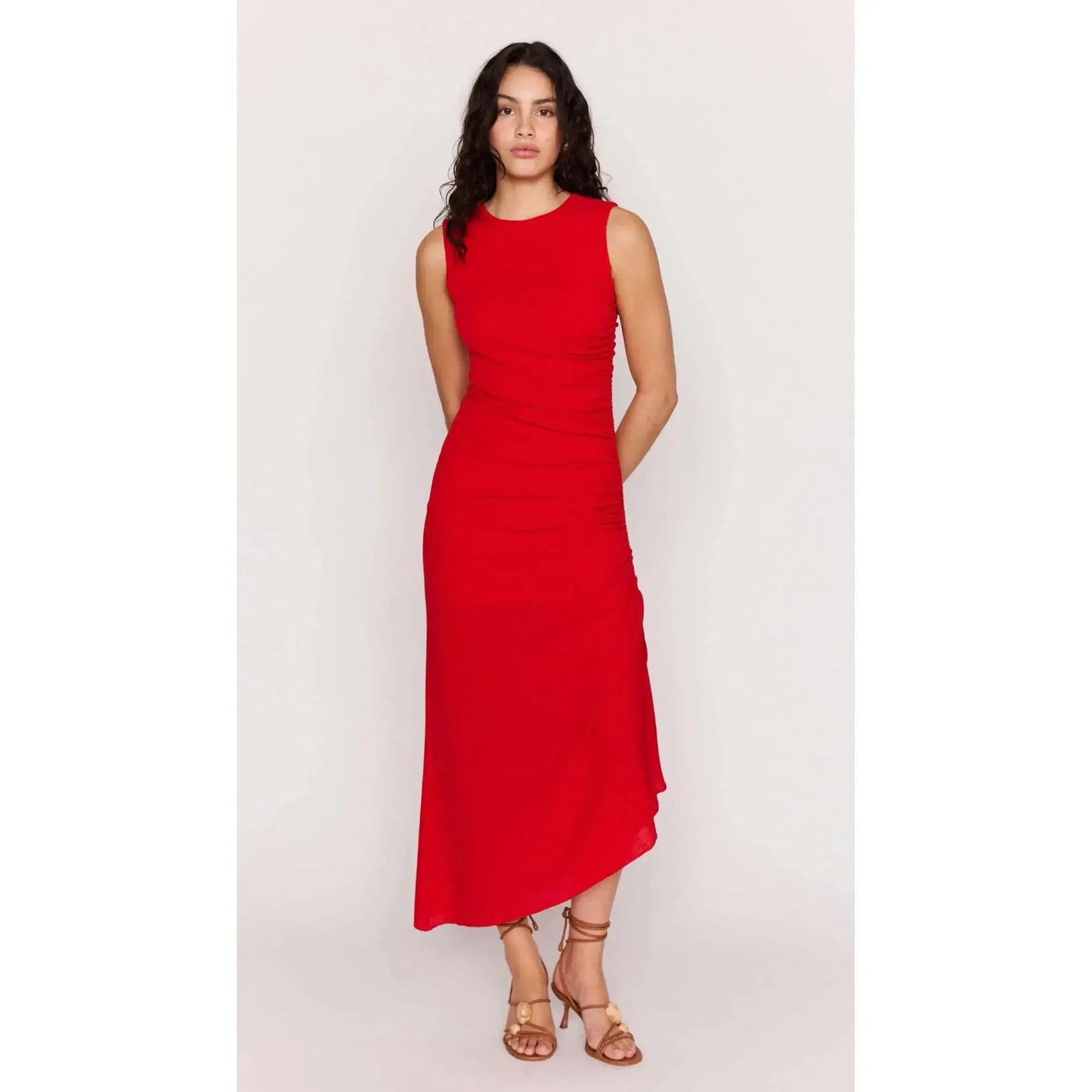 ROSA DRAWSTRING MIDI DRESS-LADIES DRESSES & JUMPERS-MINK PINK-JB Evans Fashions & Footwear