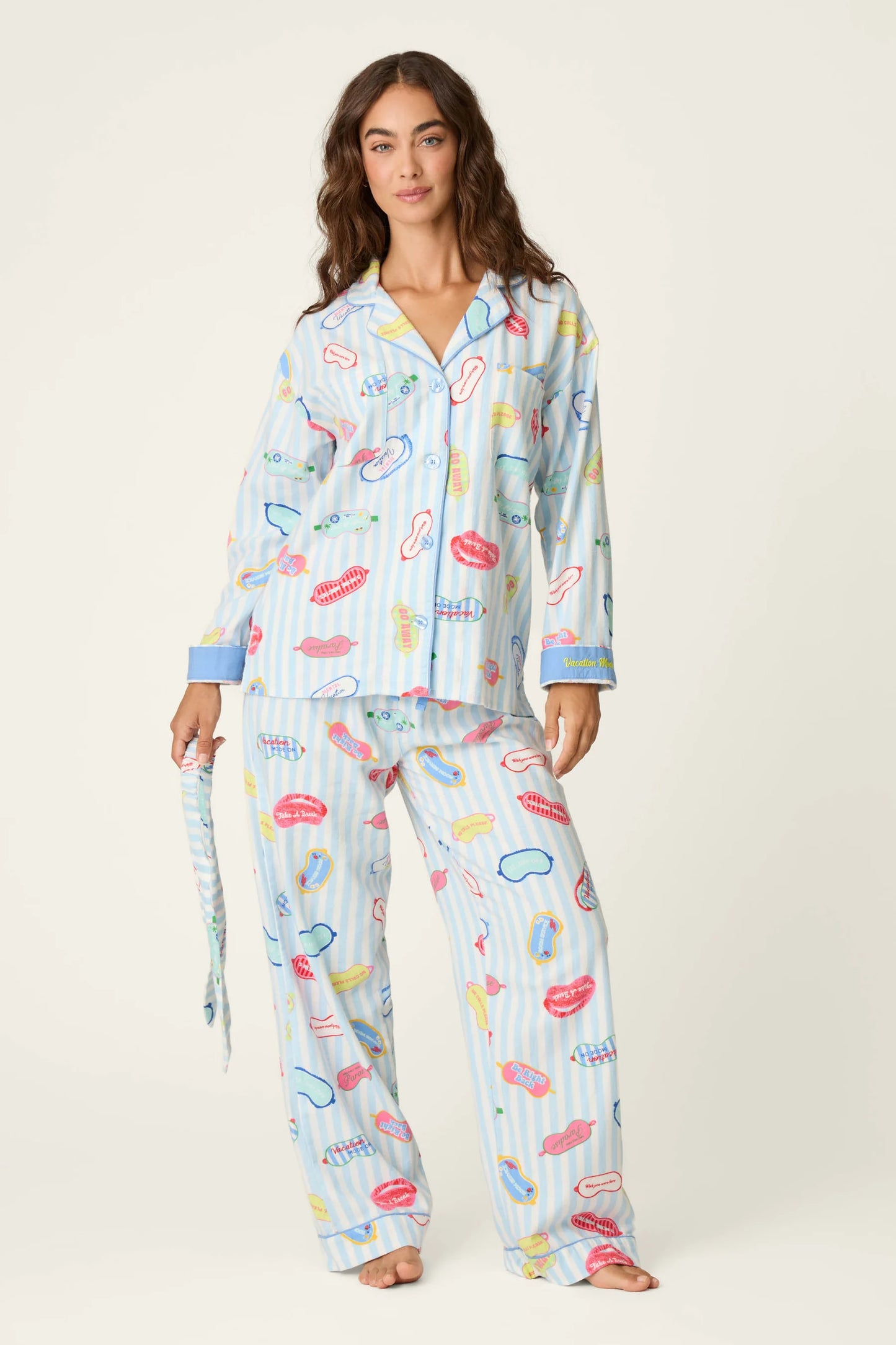 VACATION MODE HERITAGE FLANNEL PJ SET
