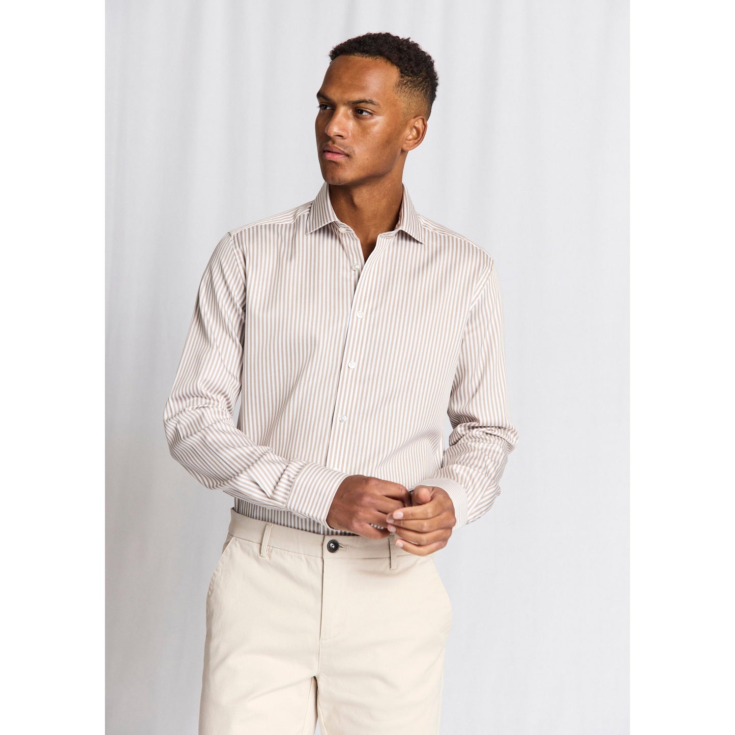 SANTOS STRIPE MODERN FIT-MENS SHIRTS-BRUUN STENGADE-JB Evans Fashions & Footwear