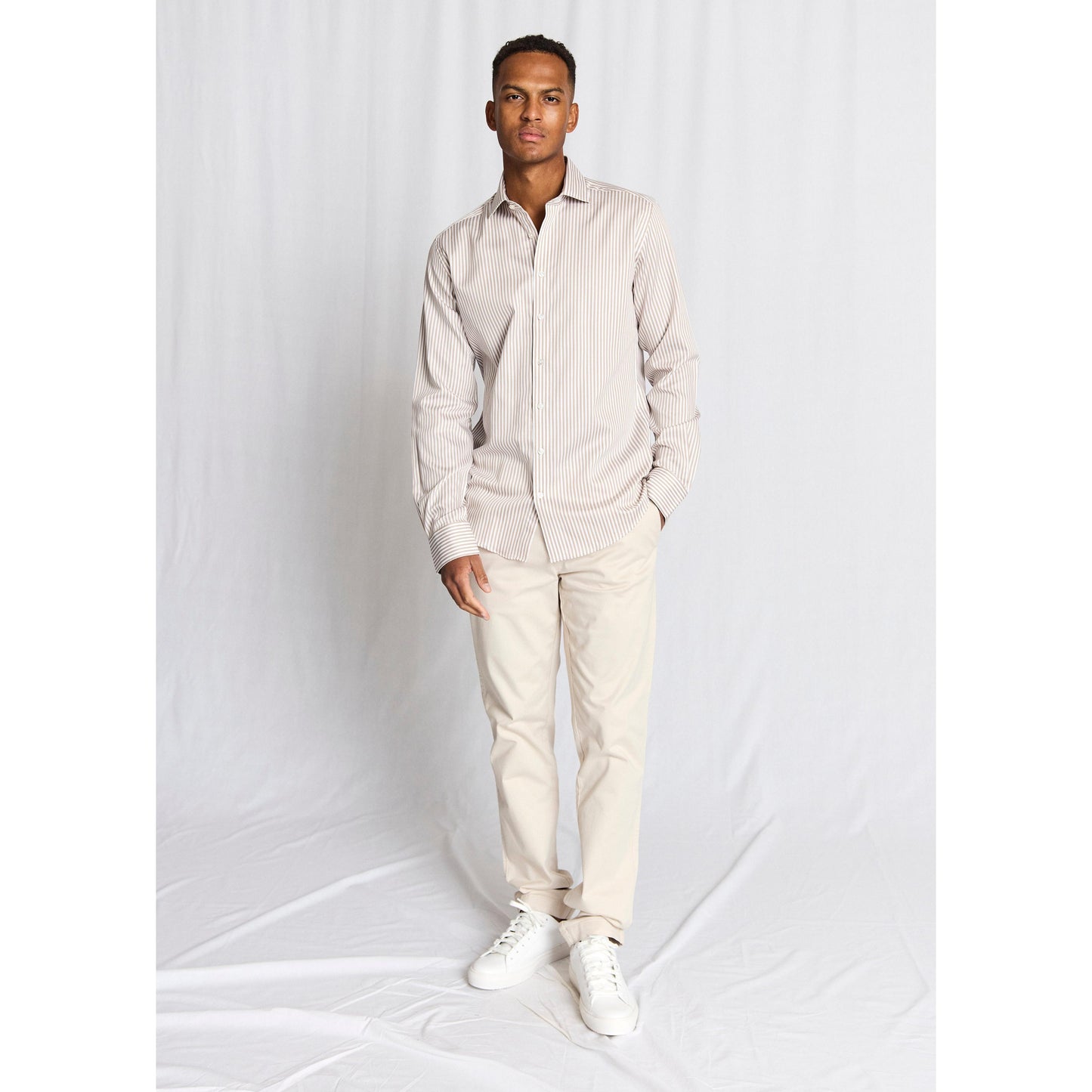 SANTOS STRIPE MODERN FIT-MENS SHIRTS-BRUUN STENGADE-JB Evans Fashions & Footwear