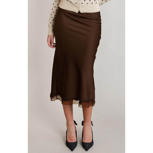 SATIN LACE SKIRT-SKIRTS-DEX-JB Evans Fashions & Footwear