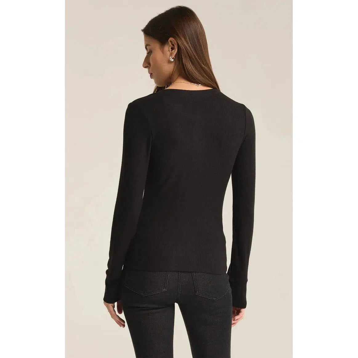 SCARLETT RIB HENLEY-LADIES TOPS-Z SUPPLY-JB Evans Fashions & Footwear