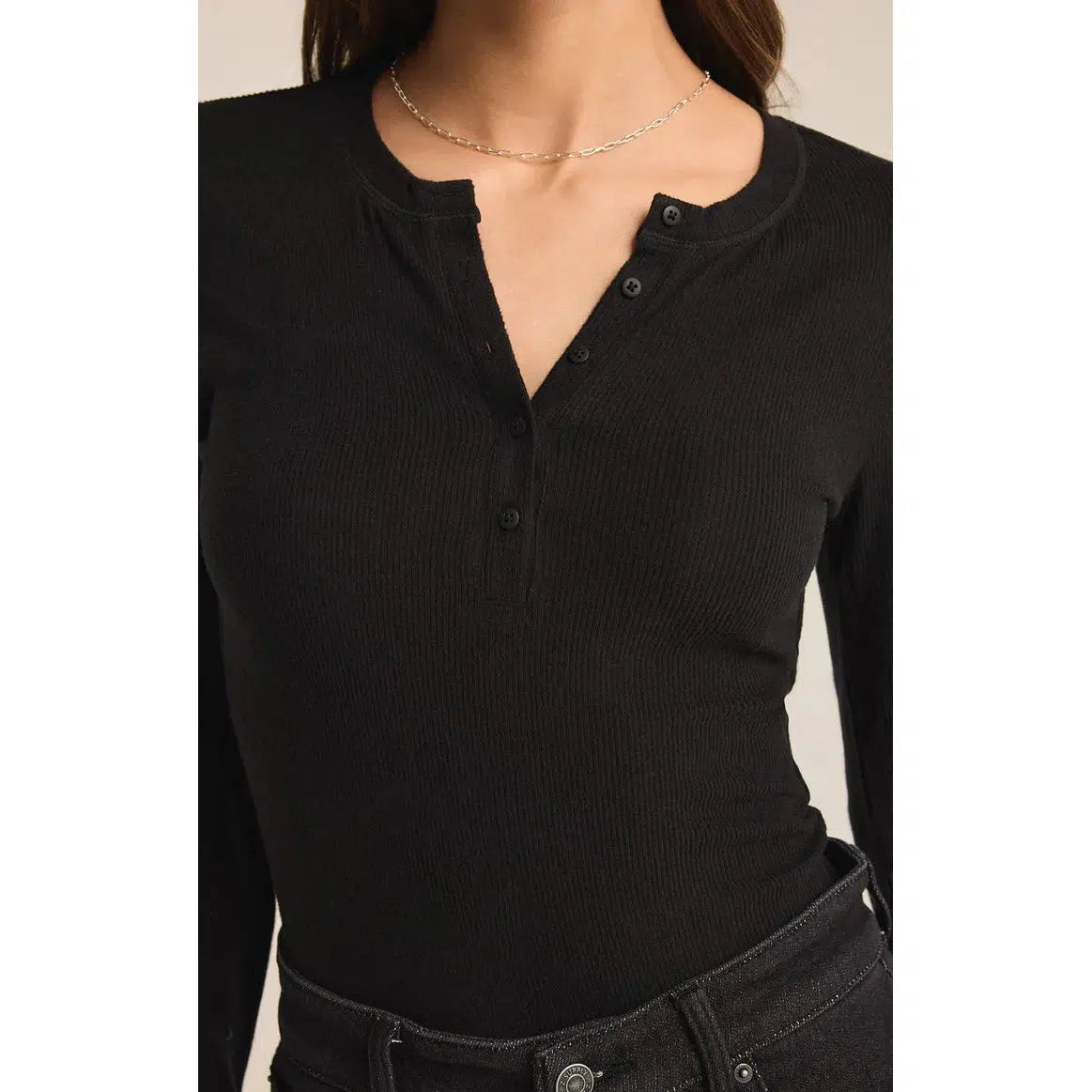 SCARLETT RIB HENLEY-LADIES TOPS-Z SUPPLY-JB Evans Fashions & Footwear